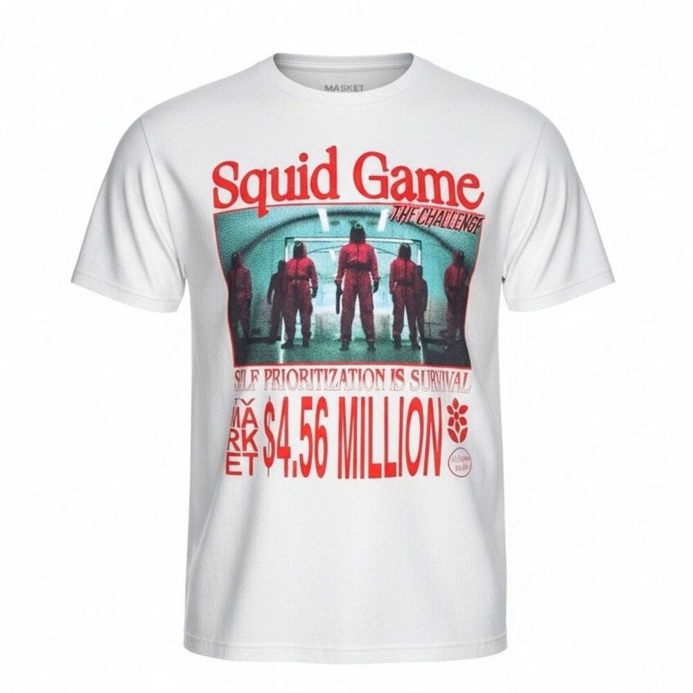Chinatown Market Squid Games Pacsun Graphic T Shirt Mens LG Unisex White Red New